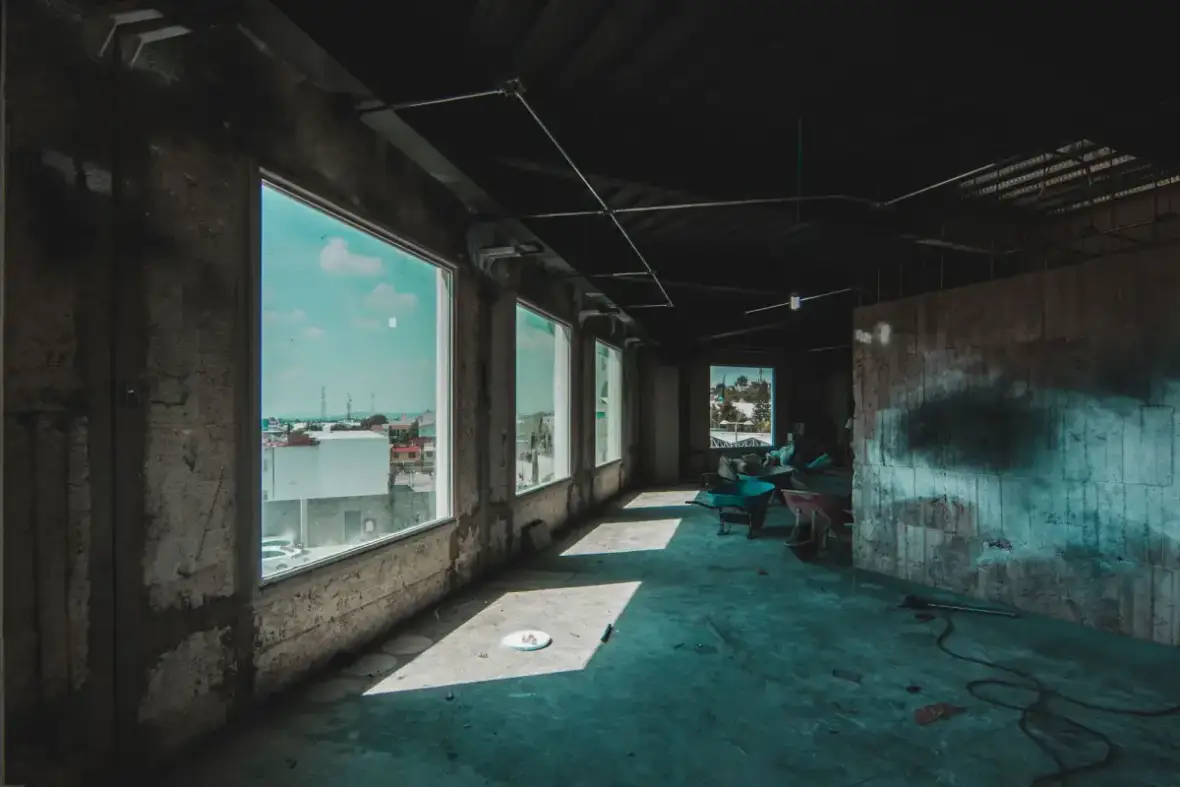 Industrial space under renovation ahead of drywall finishing